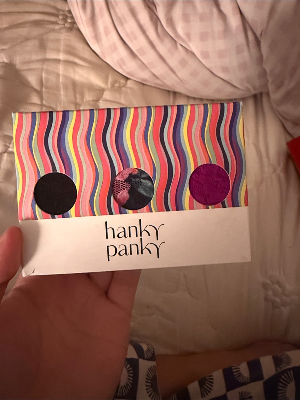 Hanky Panky Lace Thong Trio Pack - Black, Multicolor, Magenta